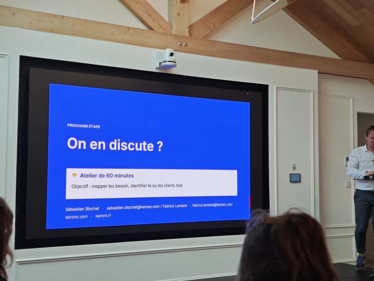 Slide de conclusion du roadshow Wagyz Nantes avec contact Akrono Kéméo