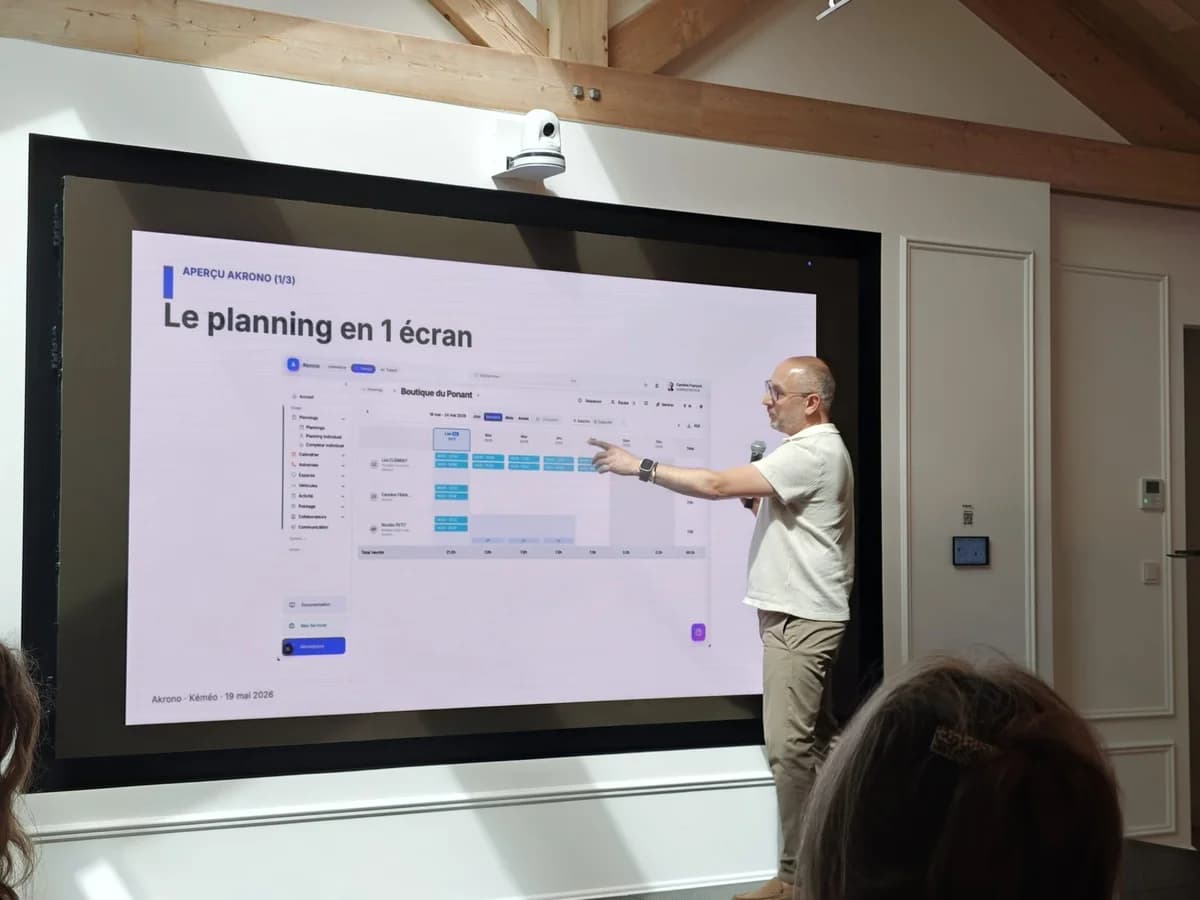 Sébastien Blochet présente le logiciel de planning Akrono au roadshow Wagyz Nantes 2026